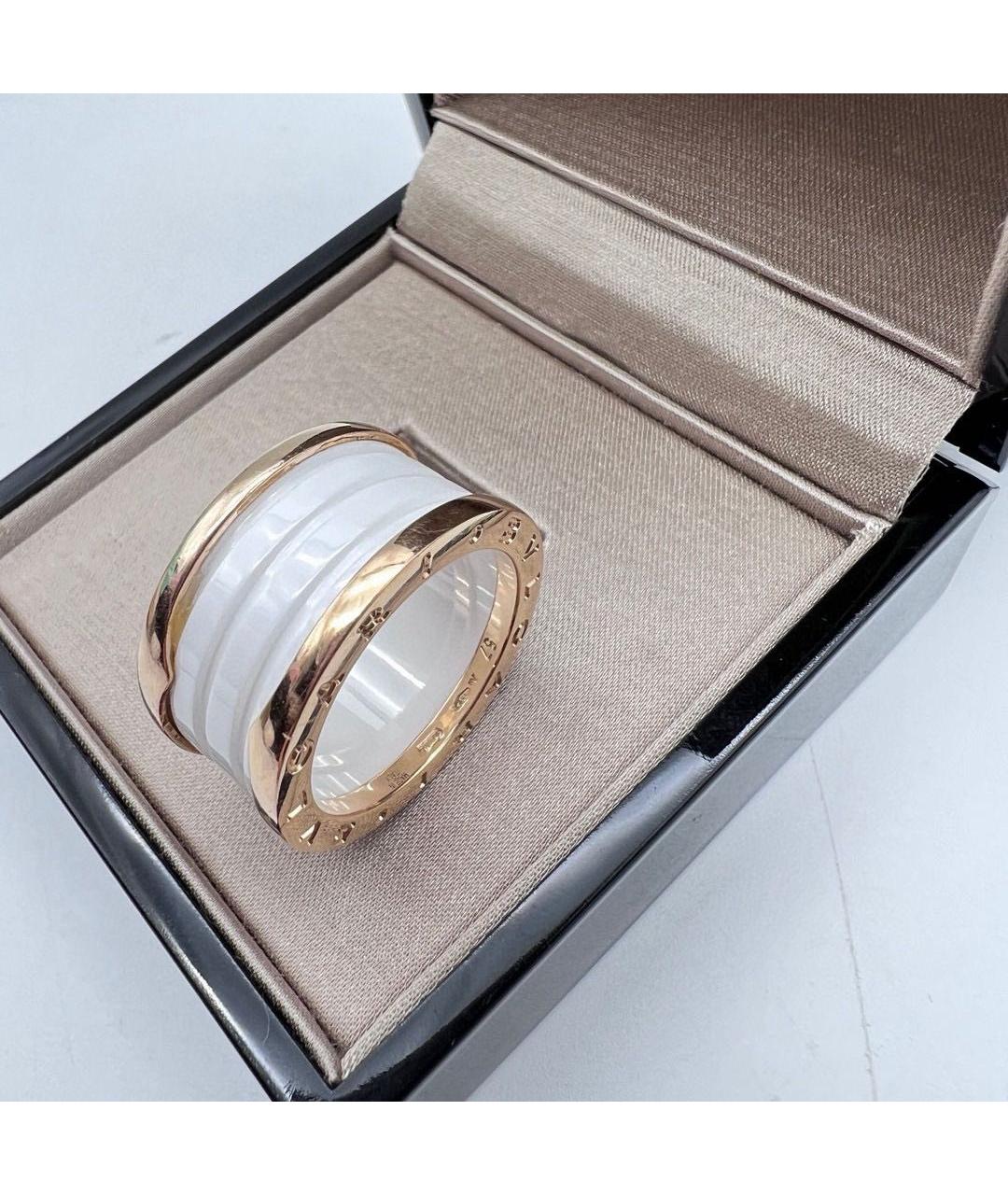 BVLGARI Белое кольцо из розового золота, фото 3