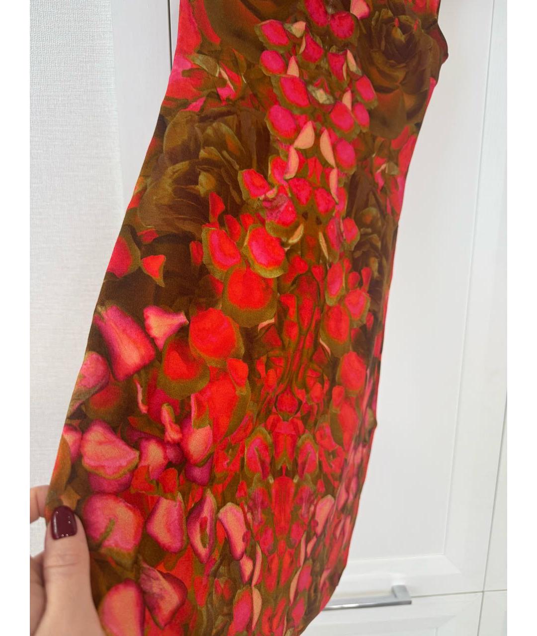 ALEXANDER MCQUEEN Красное вискозное повседневное платье, фото 4