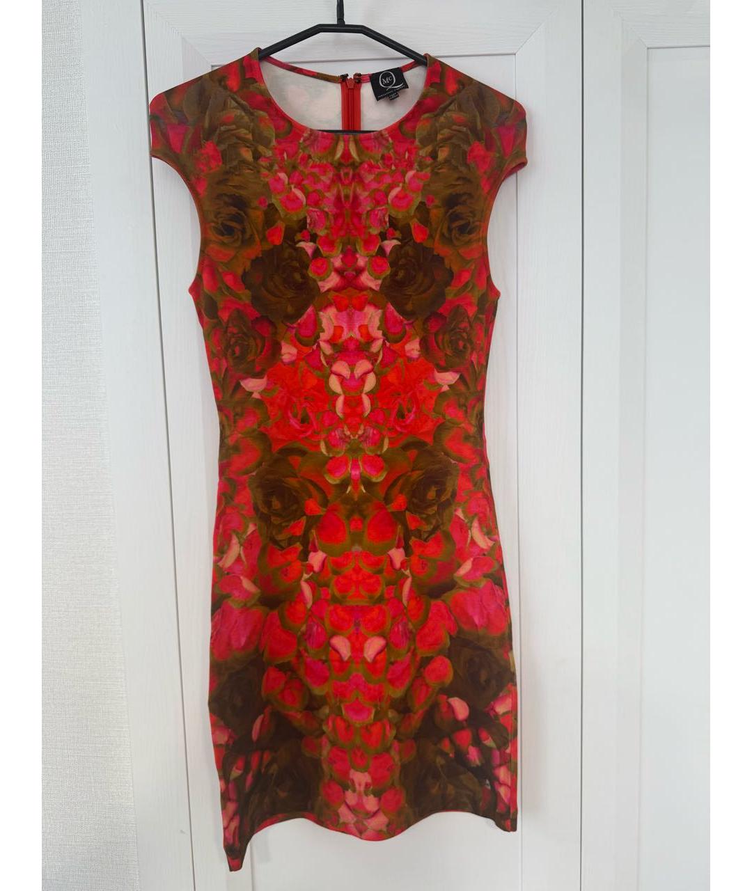 ALEXANDER MCQUEEN Красное вискозное повседневное платье, фото 7