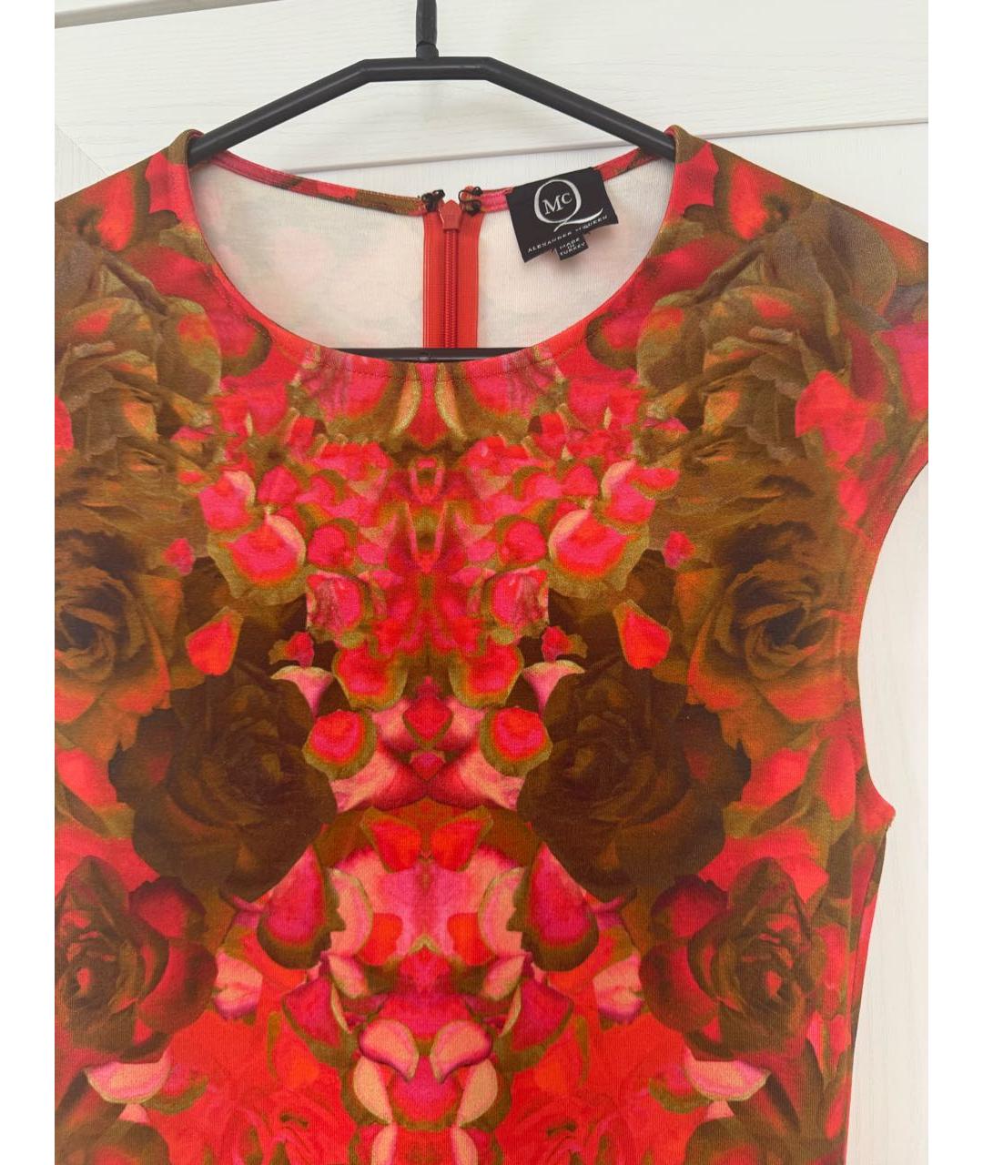 ALEXANDER MCQUEEN Красное вискозное повседневное платье, фото 3