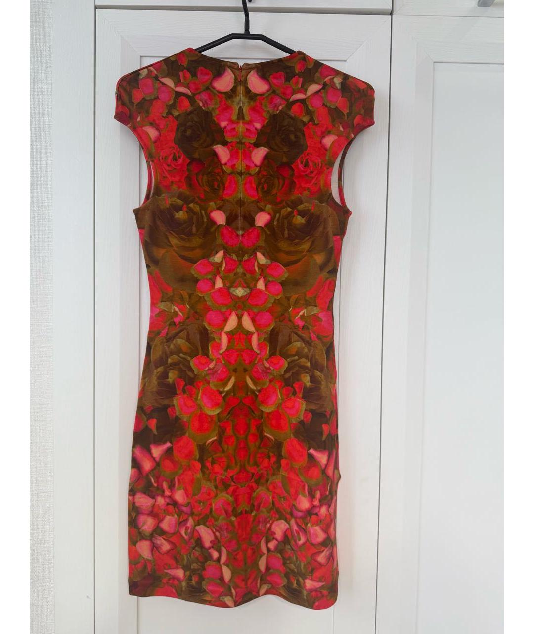 ALEXANDER MCQUEEN Красное вискозное повседневное платье, фото 2