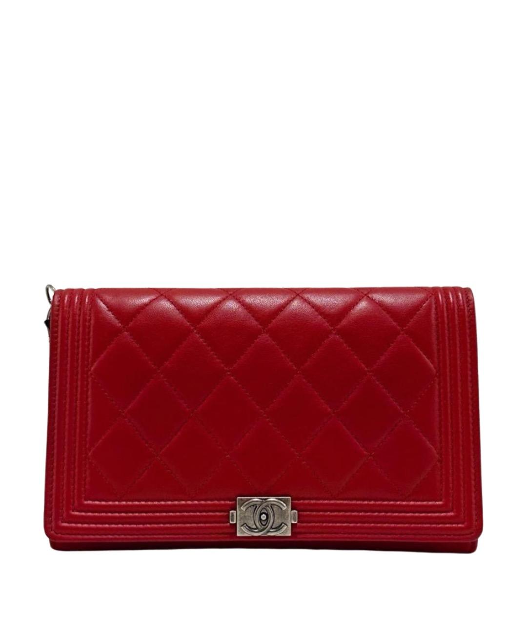 CHANEL Красная кожаная сумка через плечо, фото 1