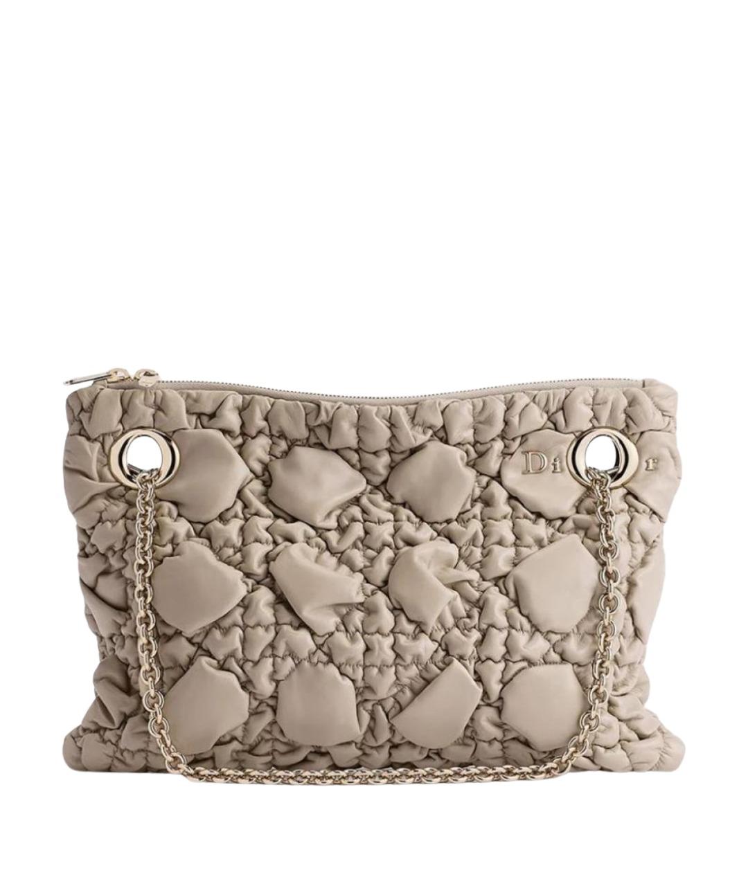 CHRISTIAN DIOR Бежевая кожаная сумка тоут, фото 1