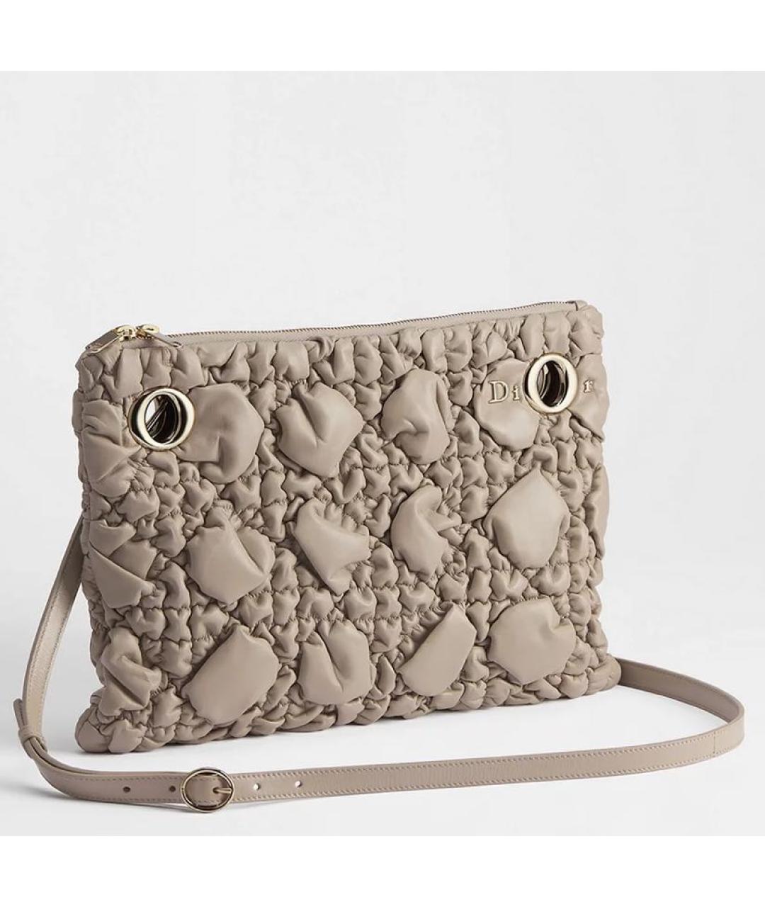 CHRISTIAN DIOR Бежевая кожаная сумка тоут, фото 2