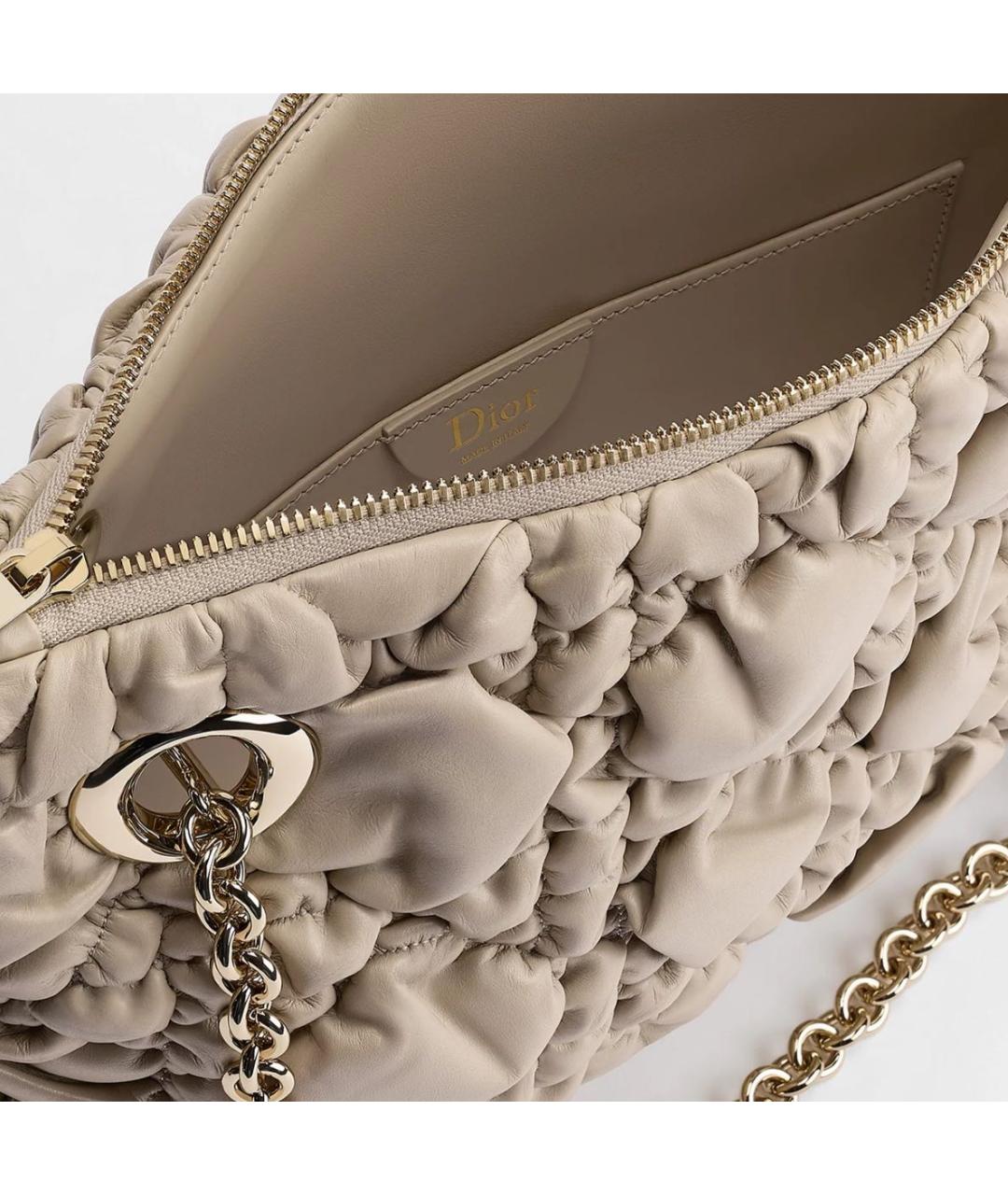 CHRISTIAN DIOR Бежевая кожаная сумка тоут, фото 4