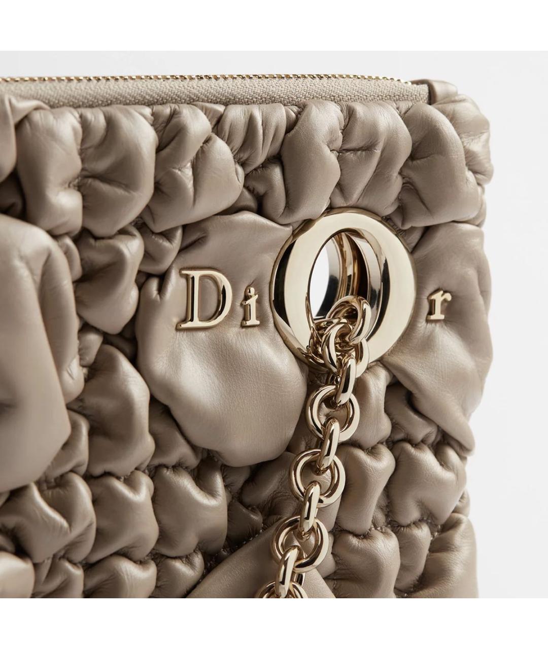 CHRISTIAN DIOR Бежевая кожаная сумка тоут, фото 3