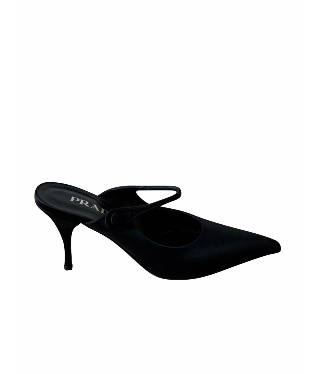 PRADA Черные лодочки на низком каблуке, фото 1