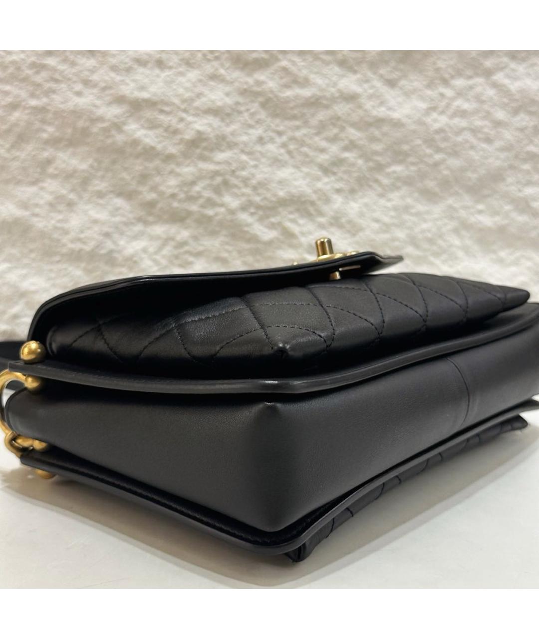 CHANEL Черная кожаная сумка через плечо, фото 6