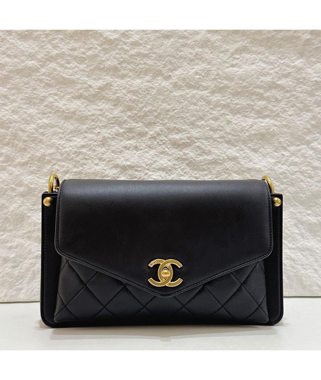 CHANEL Черная кожаная сумка через плечо, фото 9