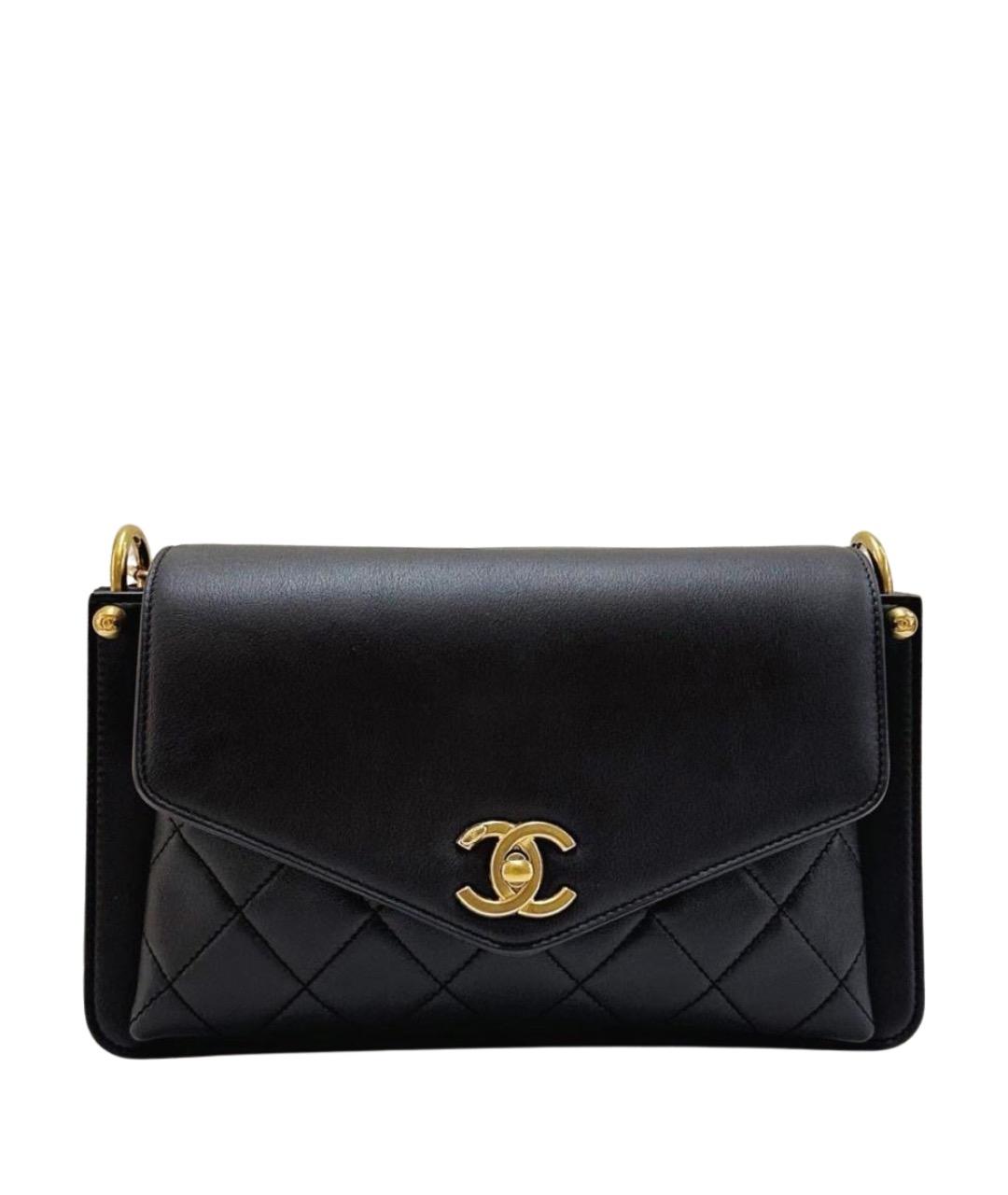 CHANEL Черная кожаная сумка через плечо, фото 1