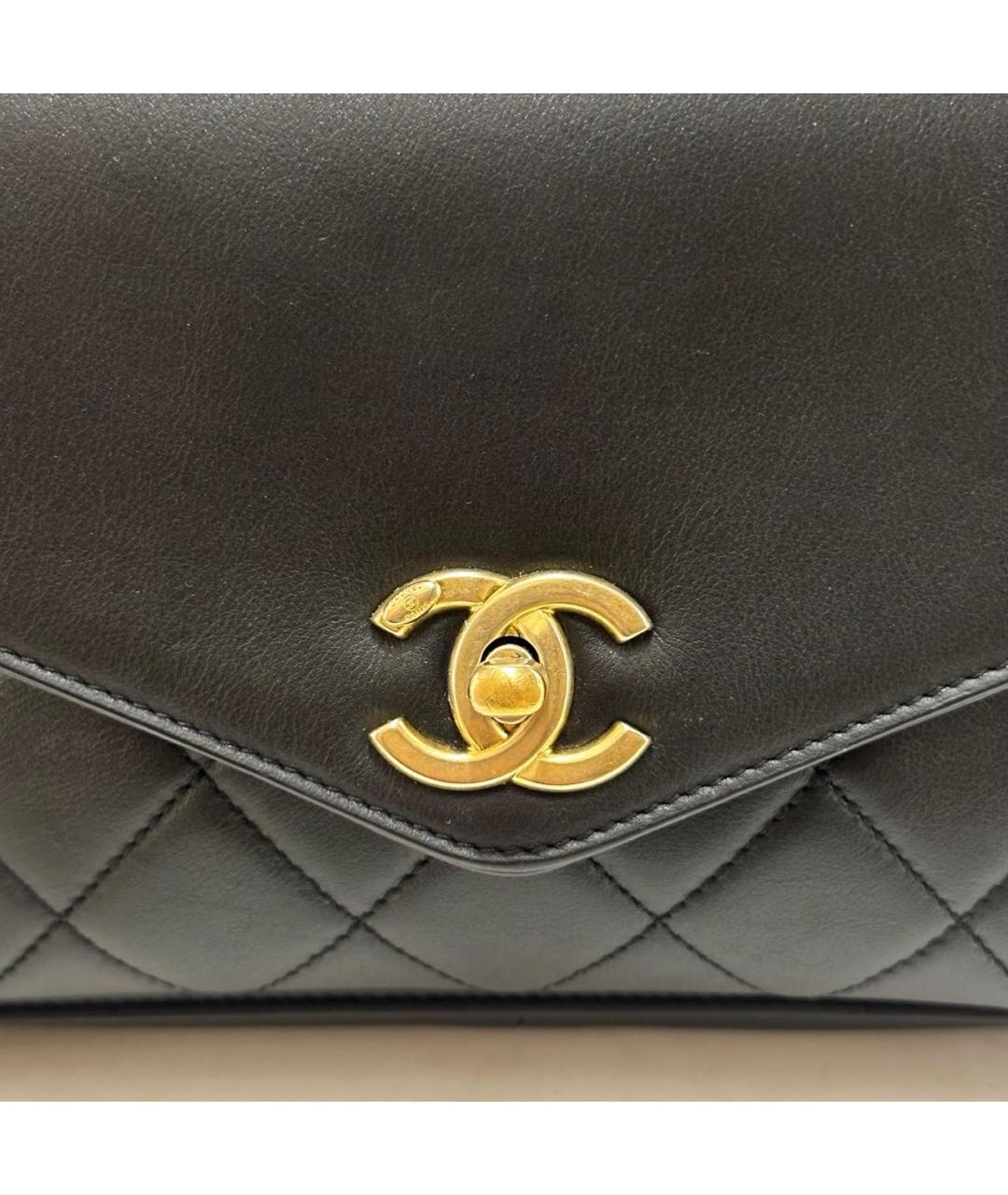 CHANEL Черная кожаная сумка через плечо, фото 7