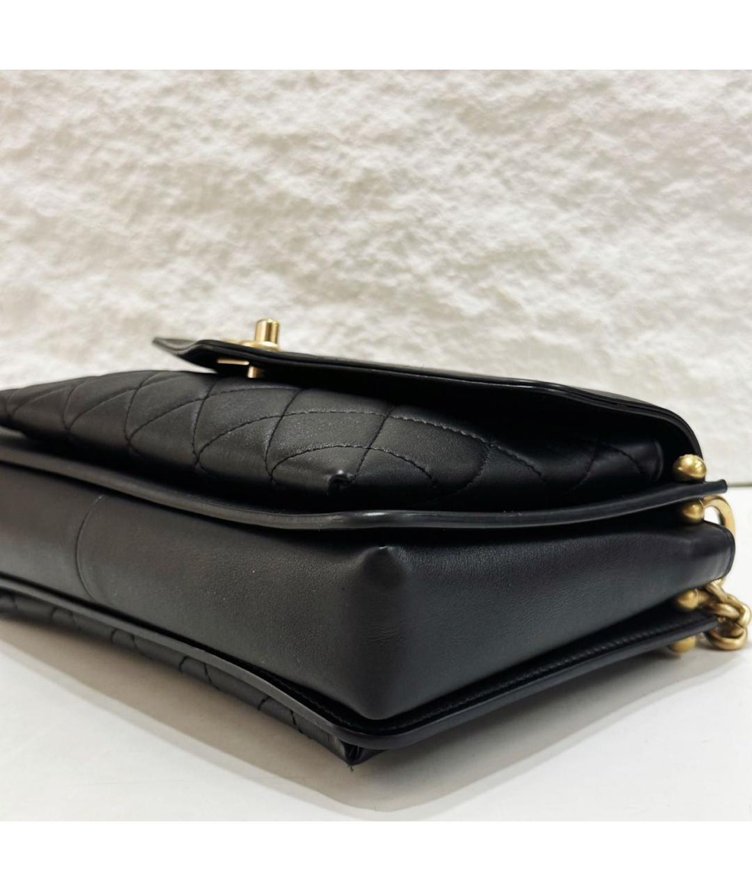 CHANEL Черная кожаная сумка через плечо, фото 4