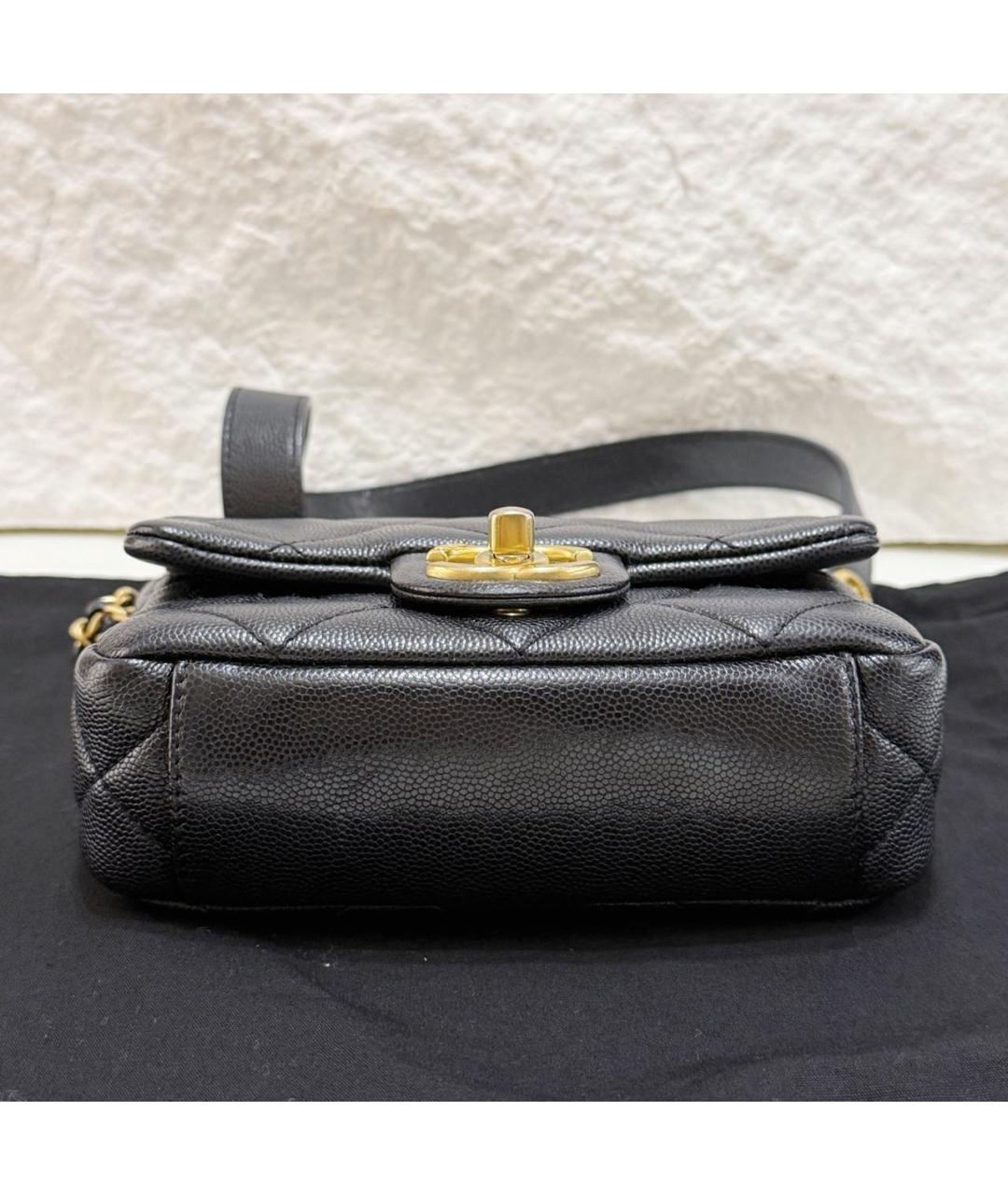 CHANEL Черная кожаная сумка через плечо, фото 8