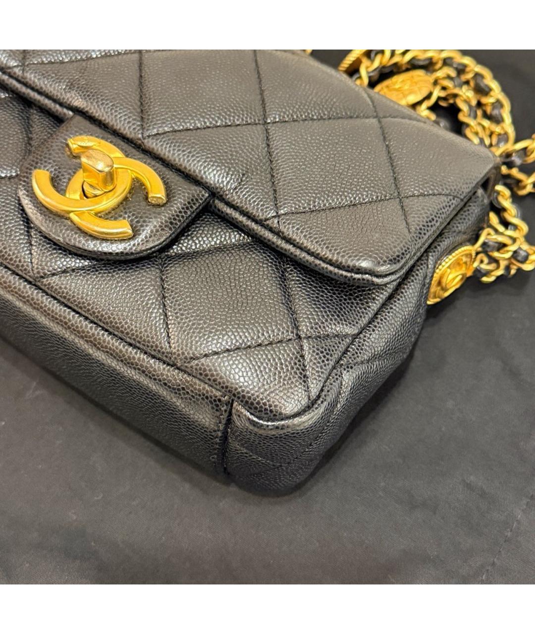 CHANEL Черная кожаная сумка через плечо, фото 7