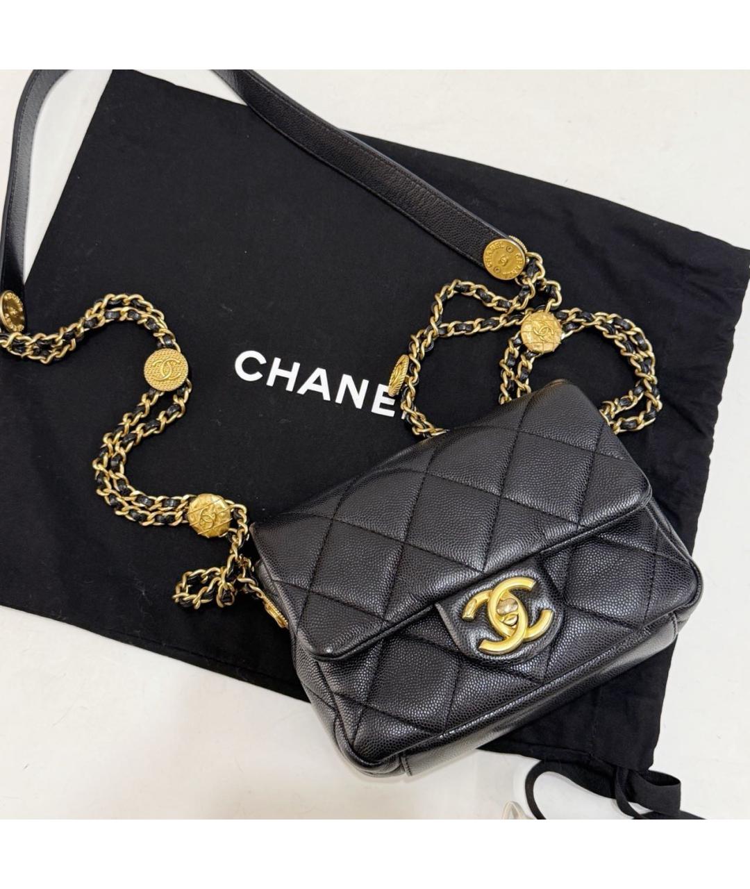 CHANEL Черная кожаная сумка через плечо, фото 3