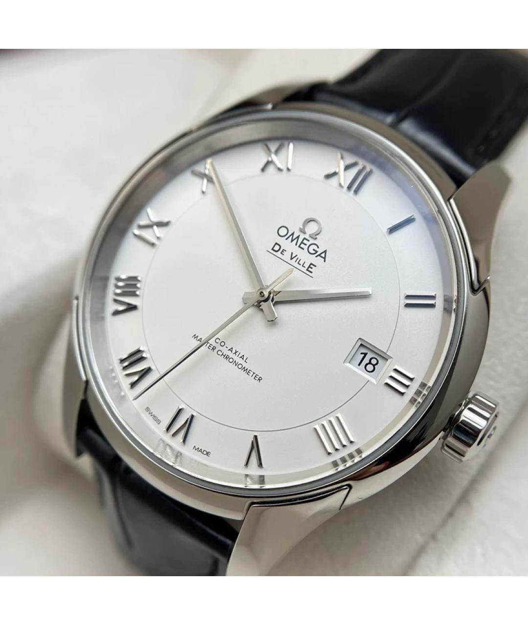 OMEGA Белые металлические часы, фото 3