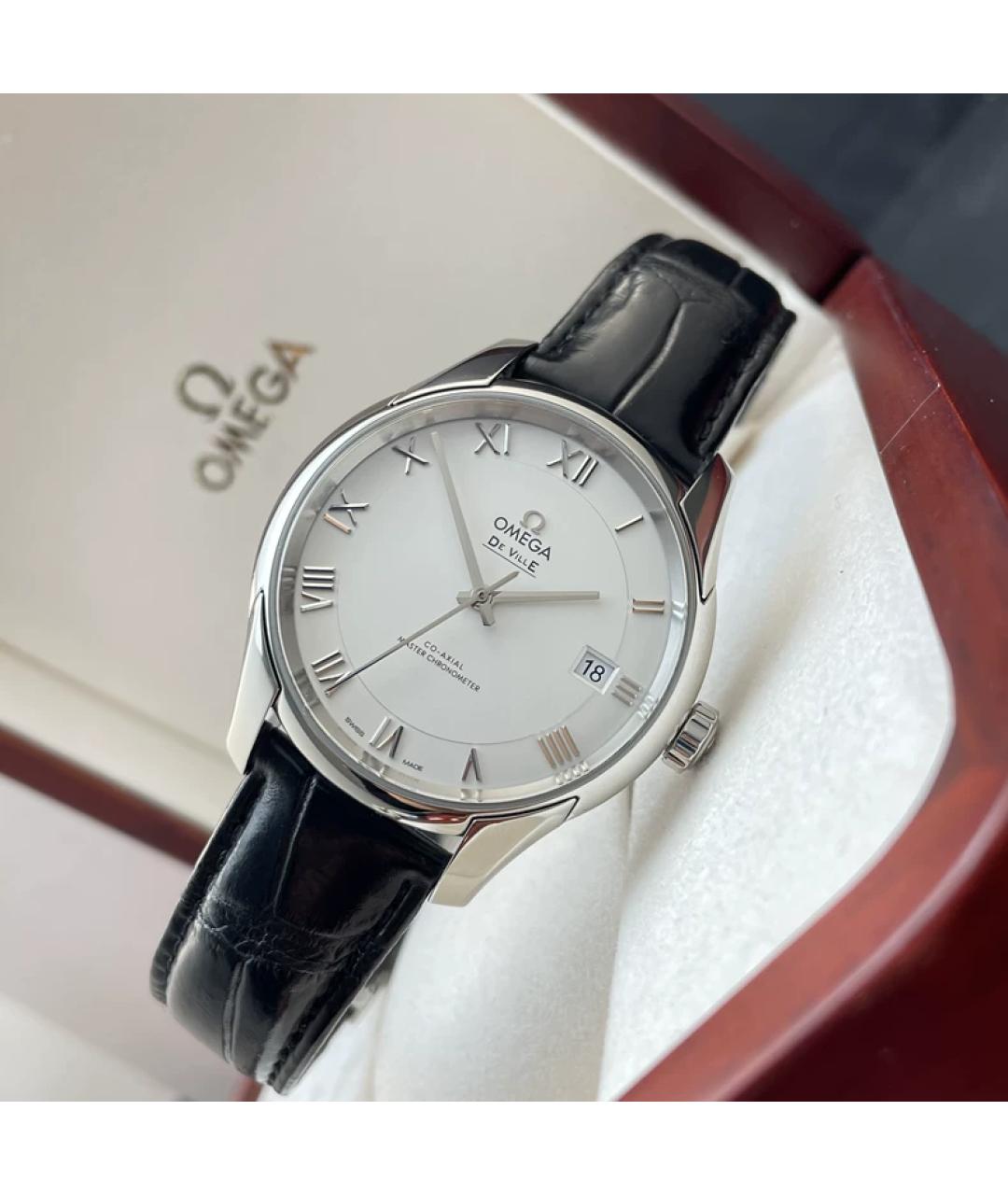 OMEGA Белые металлические часы, фото 7