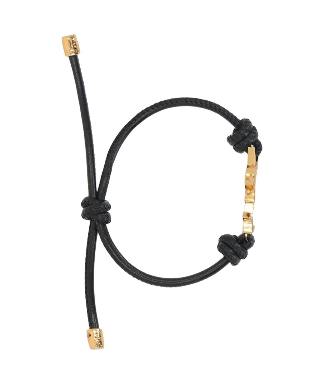 SAINT LAURENT Черный кожаный браслет, фото 2