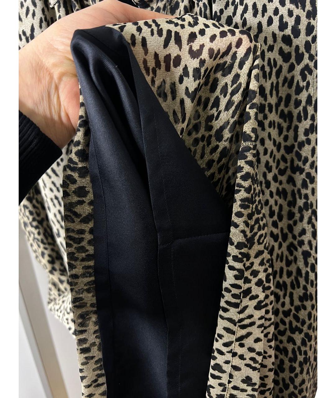 SAINT LAURENT Коричневое шелковое повседневное платье, фото 6