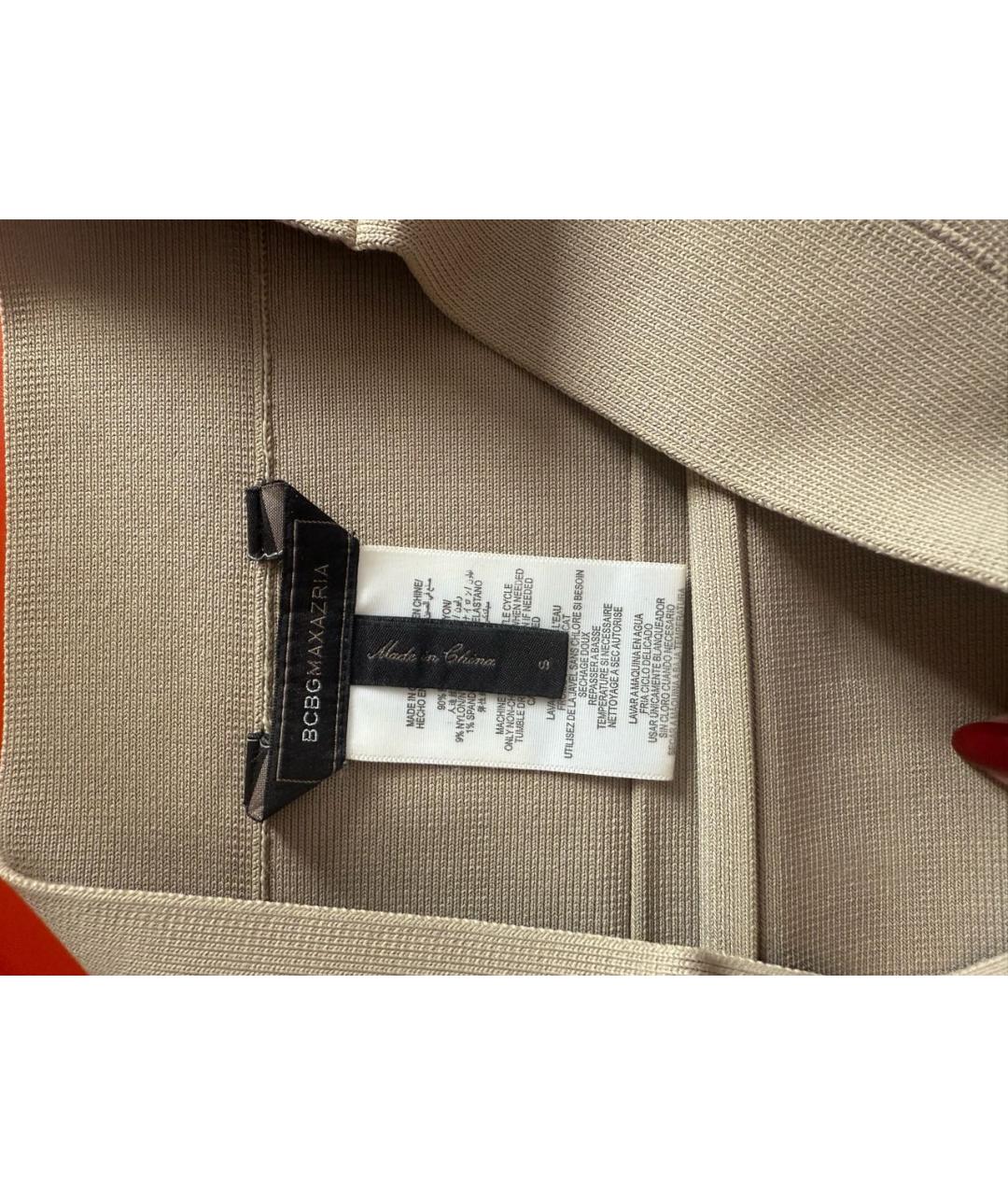 BCBG MAXAZRIA Бежевая вискозная юбка мини, фото 3