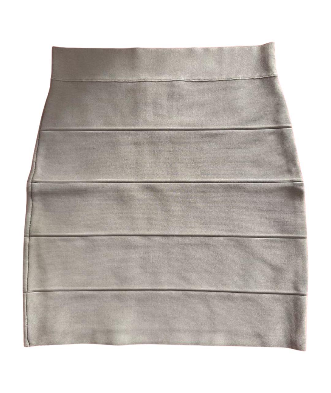 BCBG MAXAZRIA Бежевая вискозная юбка мини, фото 1