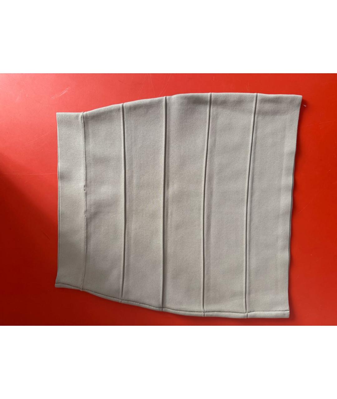 BCBG MAXAZRIA Бежевая вискозная юбка мини, фото 2