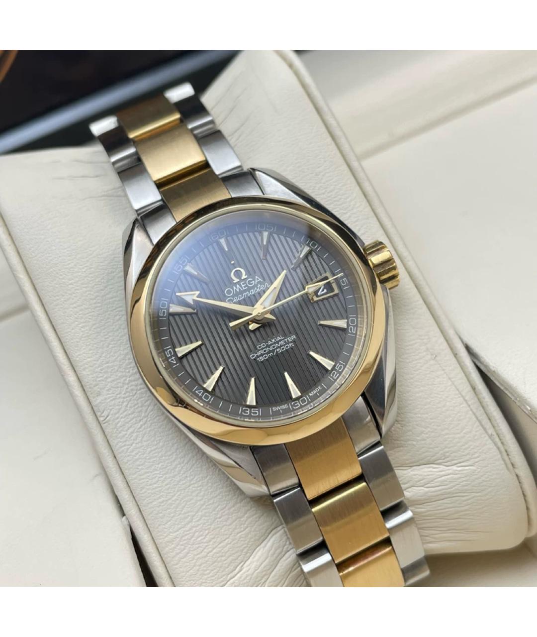 OMEGA Серые часы из желтого золота, фото 3