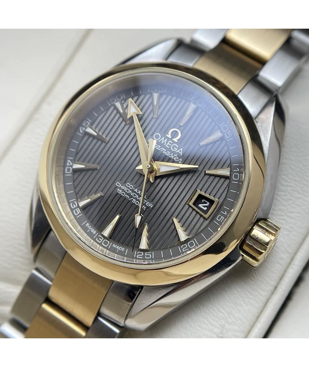 OMEGA Серые часы из желтого золота, фото 2