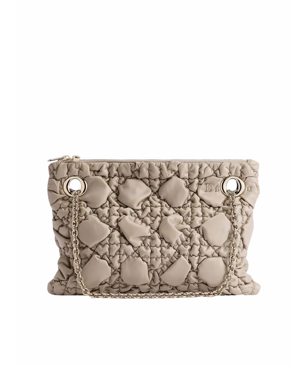 CHRISTIAN DIOR Бежевая кожаная сумка тоут, фото 1