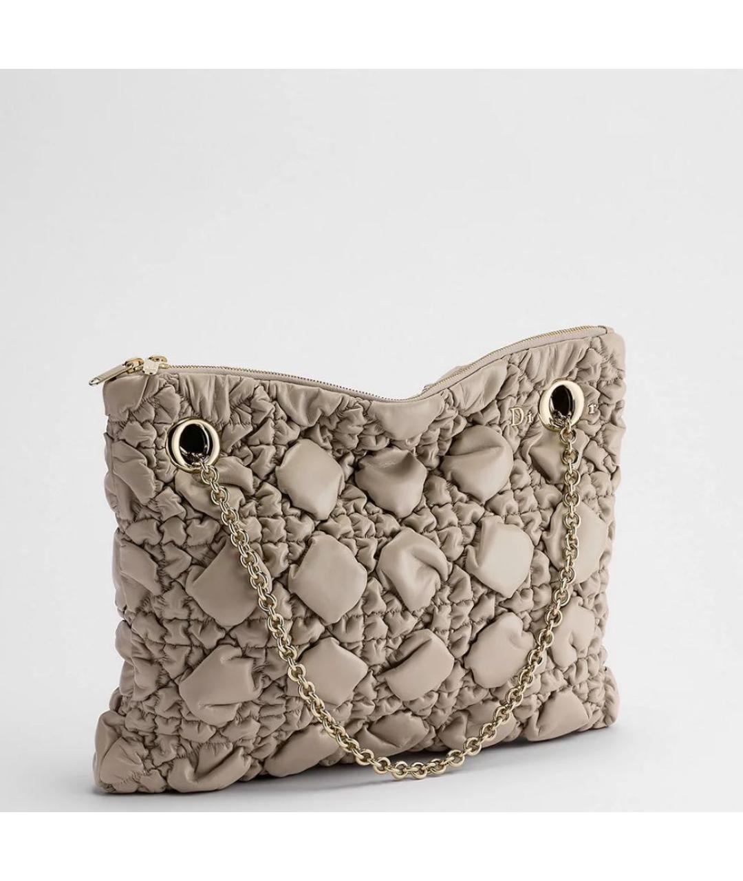 CHRISTIAN DIOR Бежевая кожаная сумка тоут, фото 4