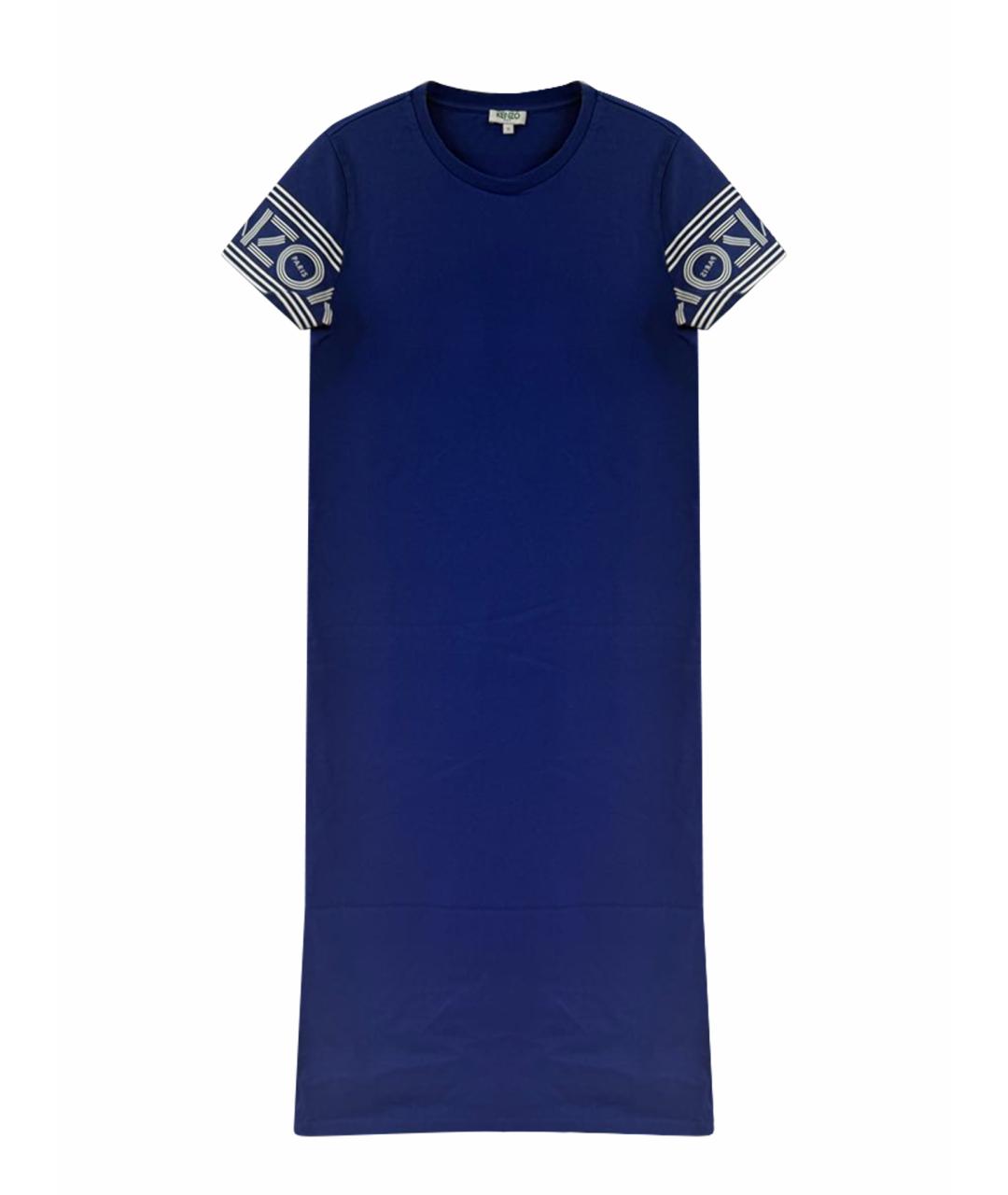 KENZO Синее хлопковое повседневное платье, фото 1
