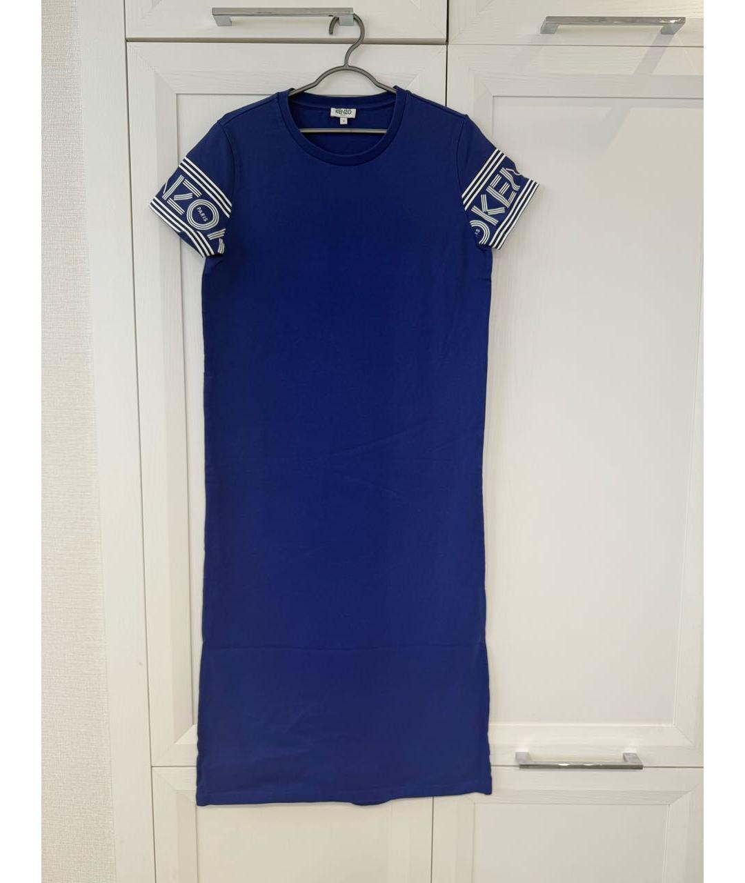 KENZO Синее хлопковое повседневное платье, фото 5