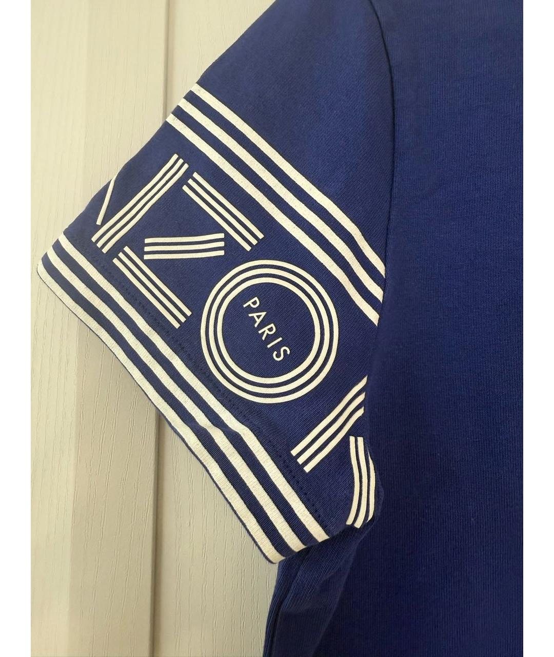 KENZO Синее хлопковое повседневное платье, фото 3