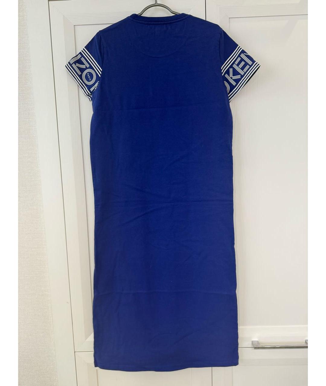KENZO Синее хлопковое повседневное платье, фото 2