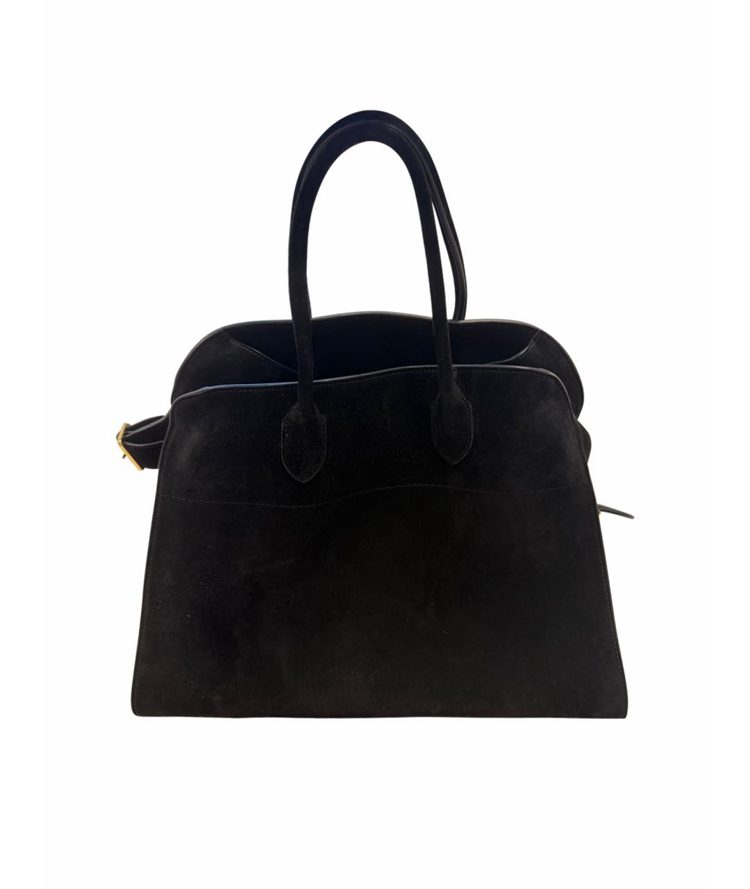 THE ROW Черная замшевая сумка с короткими ручками, фото 1