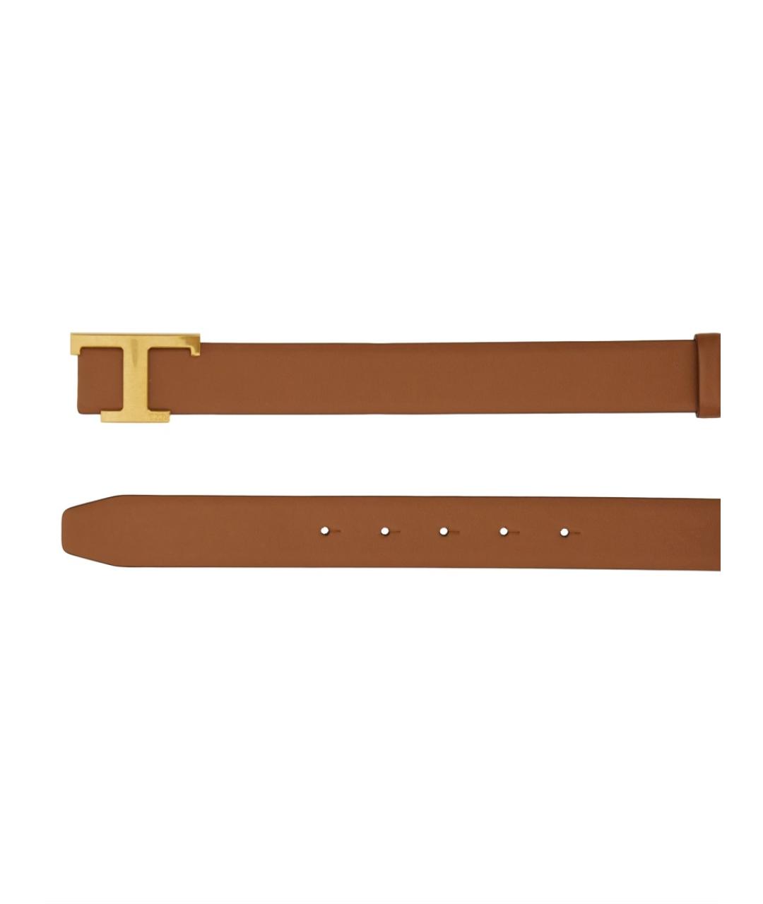 TOD'S Коричневый кожаный ремень, фото 3