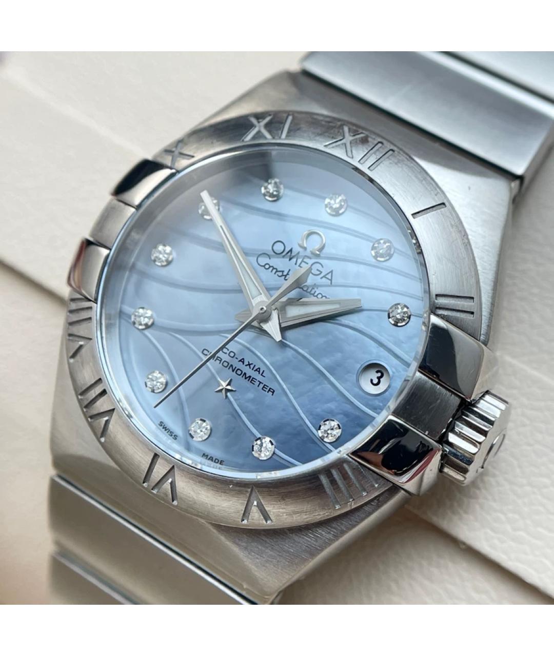 OMEGA Синие металлические часы, фото 3