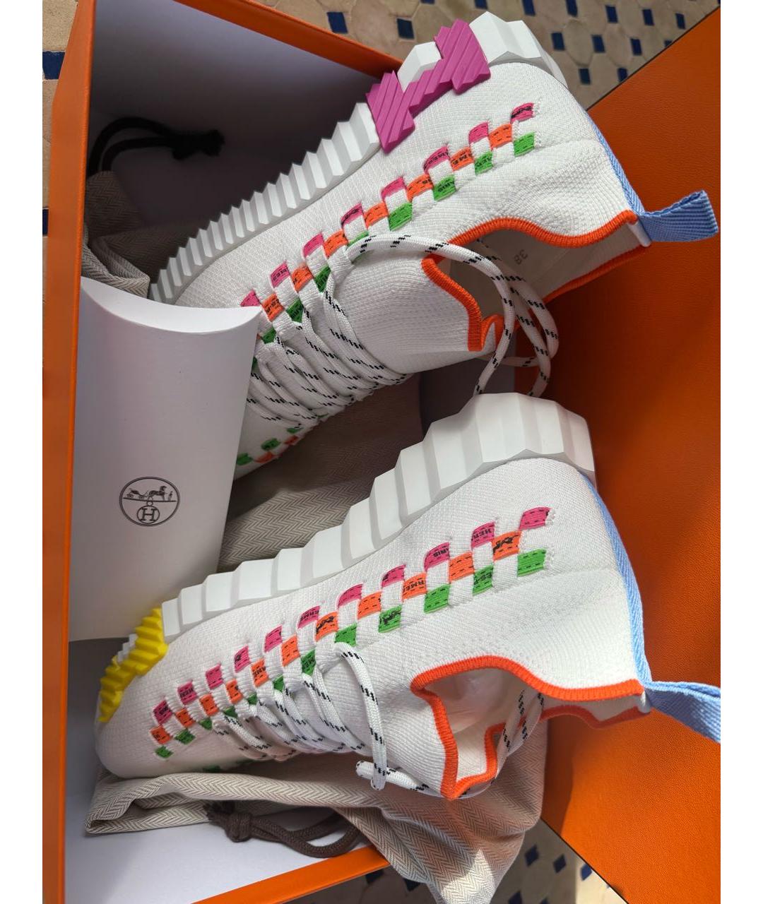 HERMES Белые текстильные кроссовки, фото 2