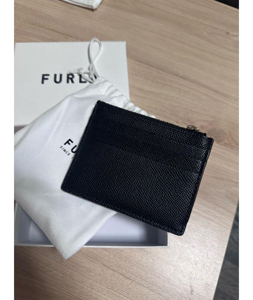FURLA Черный кожаный кардхолдер, фото 2