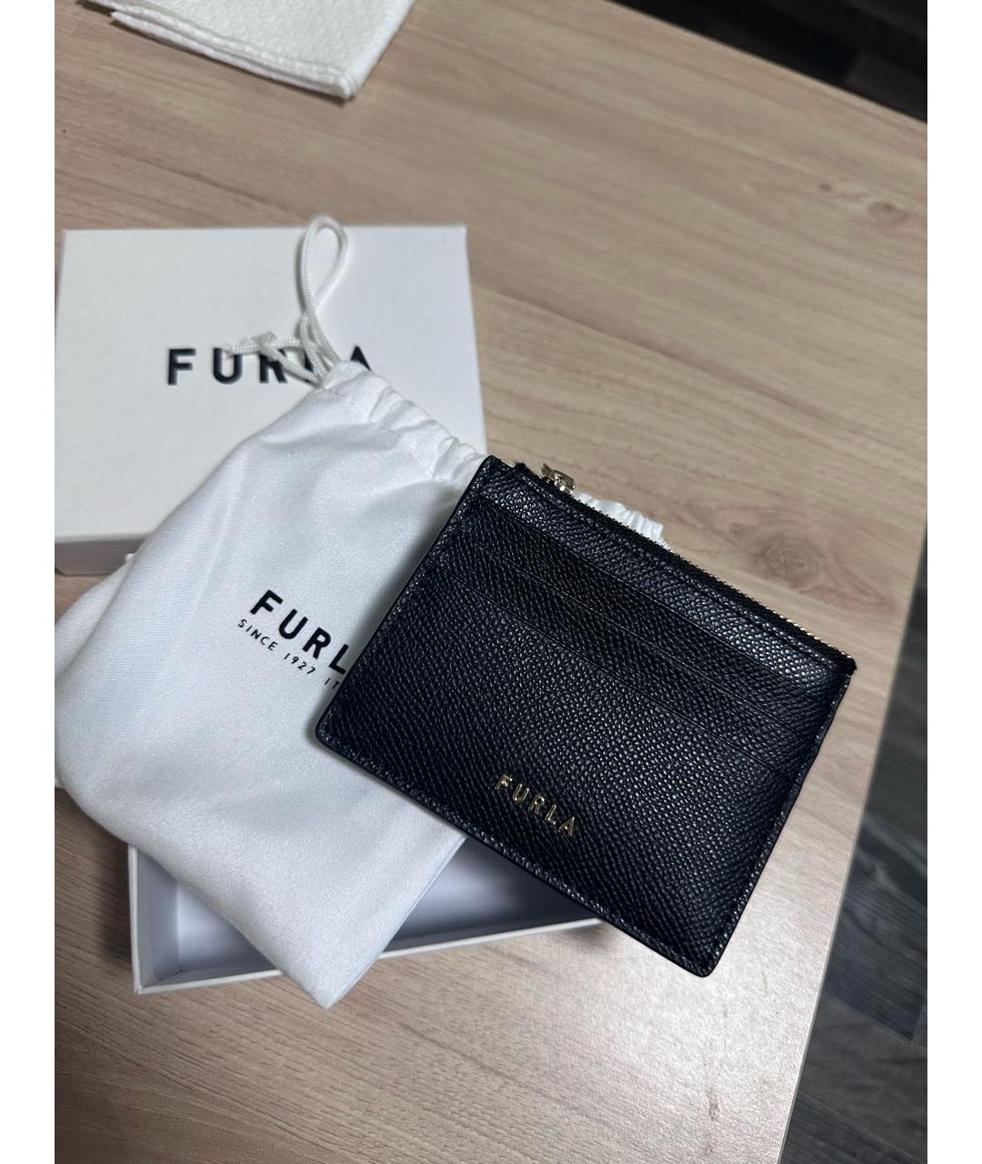 FURLA Черный кожаный кардхолдер, фото 5