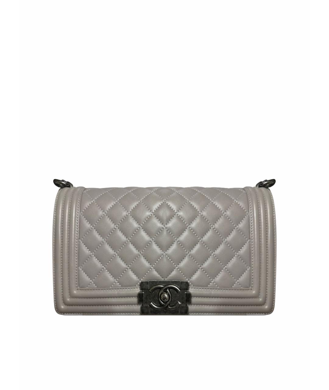 CHANEL Серая кожаная сумка через плечо, фото 1