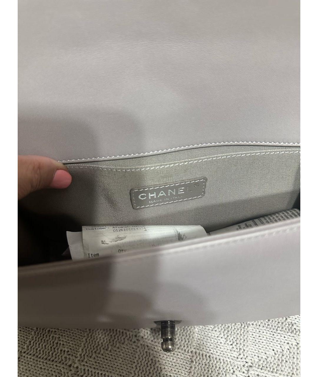 CHANEL Серая кожаная сумка через плечо, фото 3