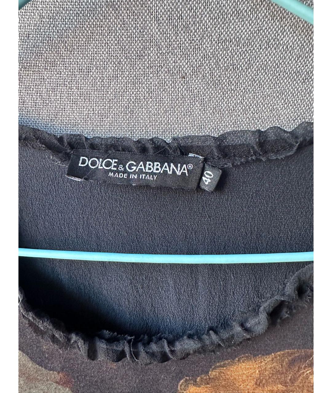 DOLCE&GABBANA Черная шелковая майка, фото 3