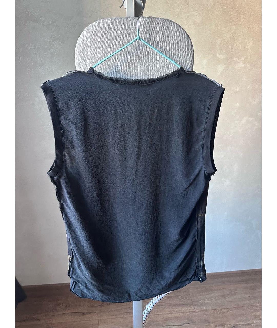 DOLCE&GABBANA Черная шелковая майка, фото 2