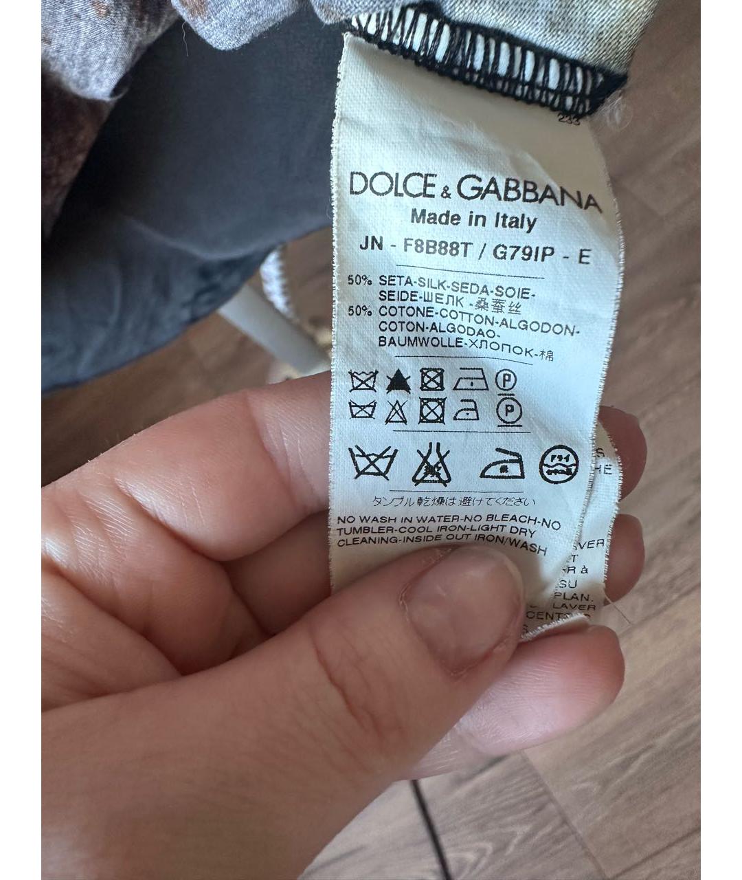 DOLCE&GABBANA Черная шелковая майка, фото 4