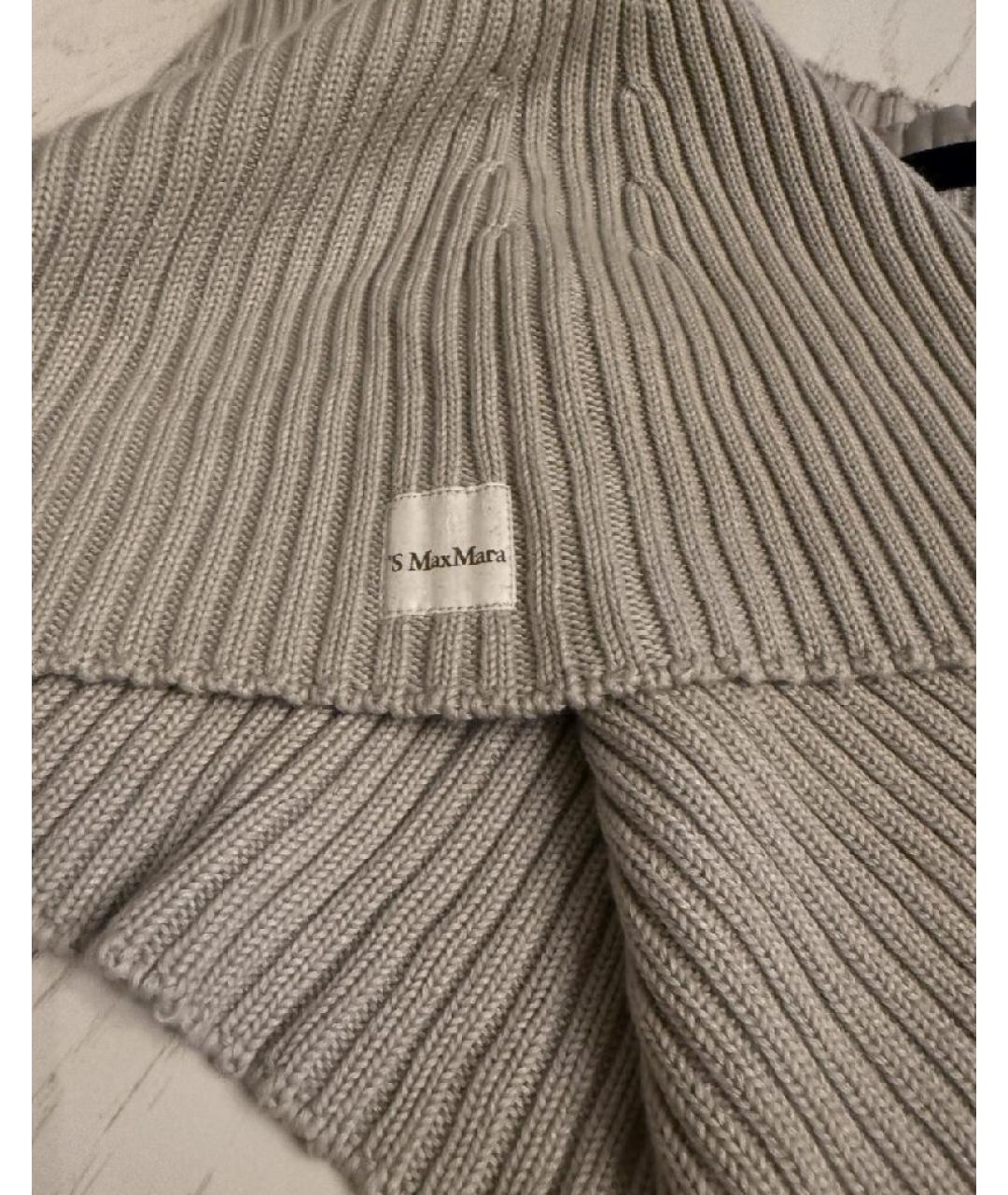 'S MAX MARA Серый шерстяной шарф, фото 2