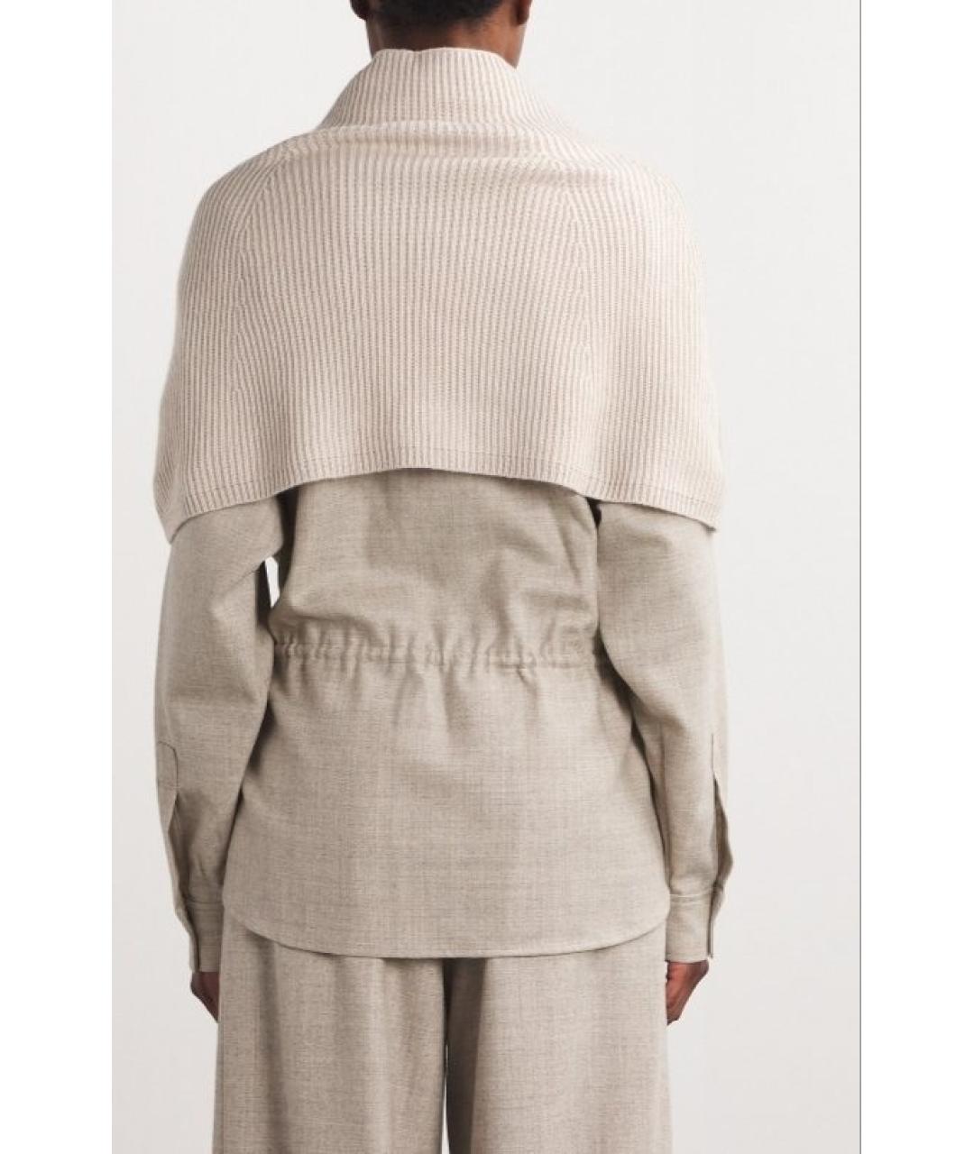 'S MAX MARA Серый шерстяной шарф, фото 6