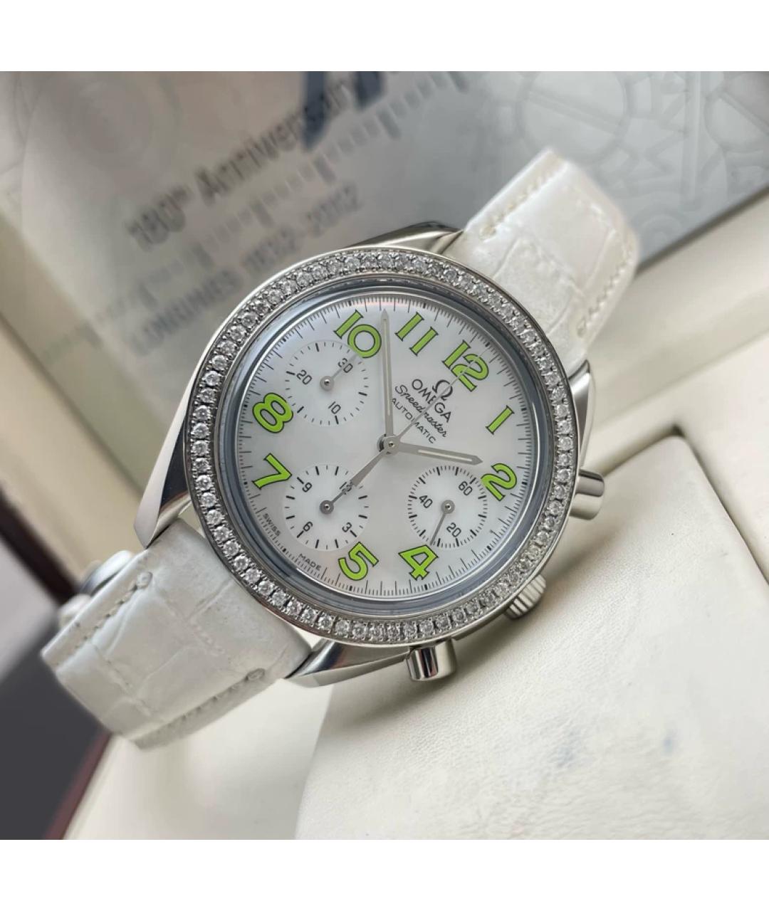 OMEGA Белые металлические часы, фото 7