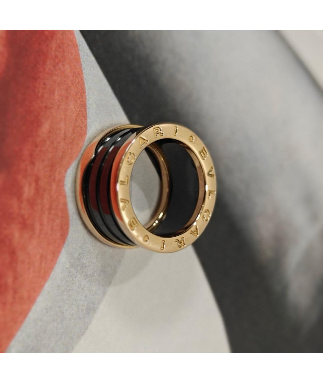 BVLGARI Черное кольцо из розового золота, фото 5