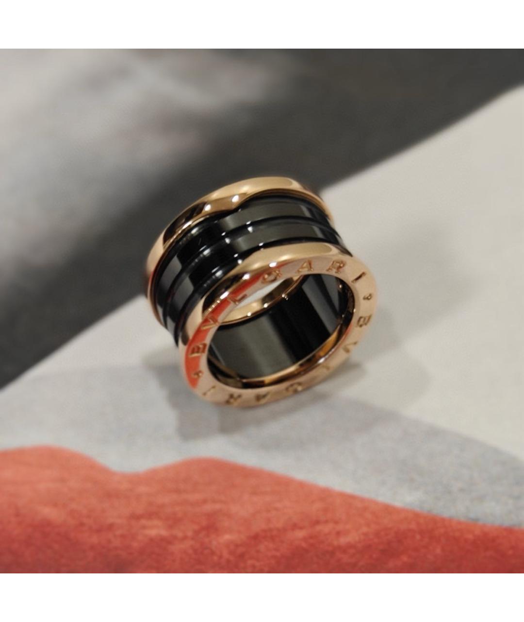BVLGARI Черное кольцо из розового золота, фото 6